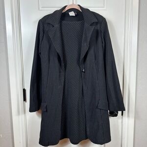 Vintage City Triangles Pinstripe Dress Blazer Set Size 11 Made in USA 90s